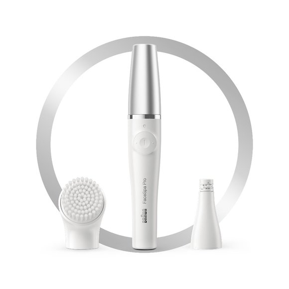 FaceSpa Pro 910 Facial Epilator for Women with 1 Extra, WhiteSilver